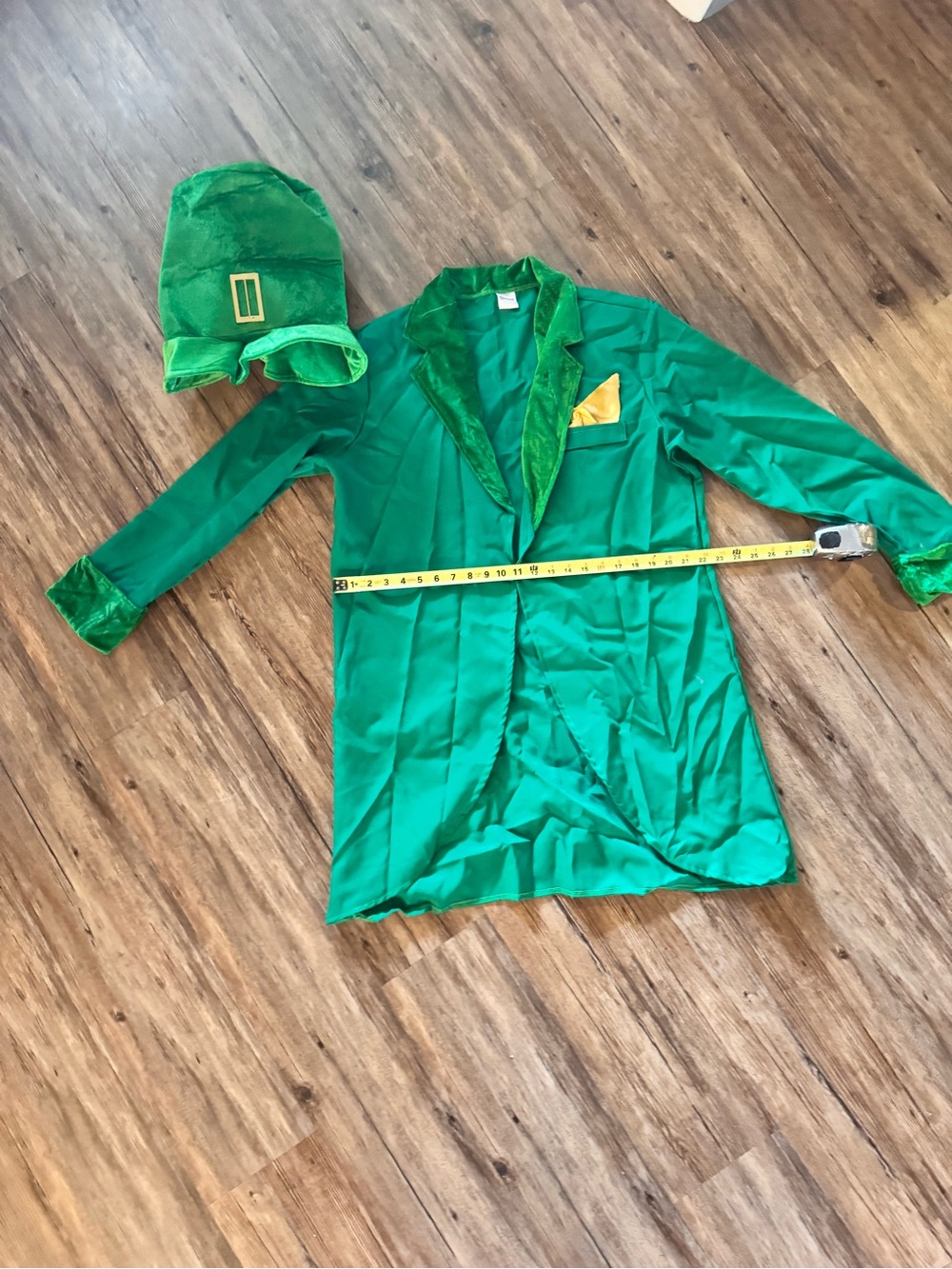 Green Men's Leprechaun Costume Jacket with Hat, vest, pants Large - Unbranded